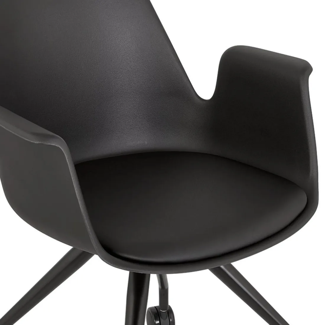 Chaise de bureau avec accoudoirs 'SPLIT' noire sur roulettes