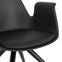 Chaise de bureau avec accoudoirs 'SPLIT' noire sur roulettes