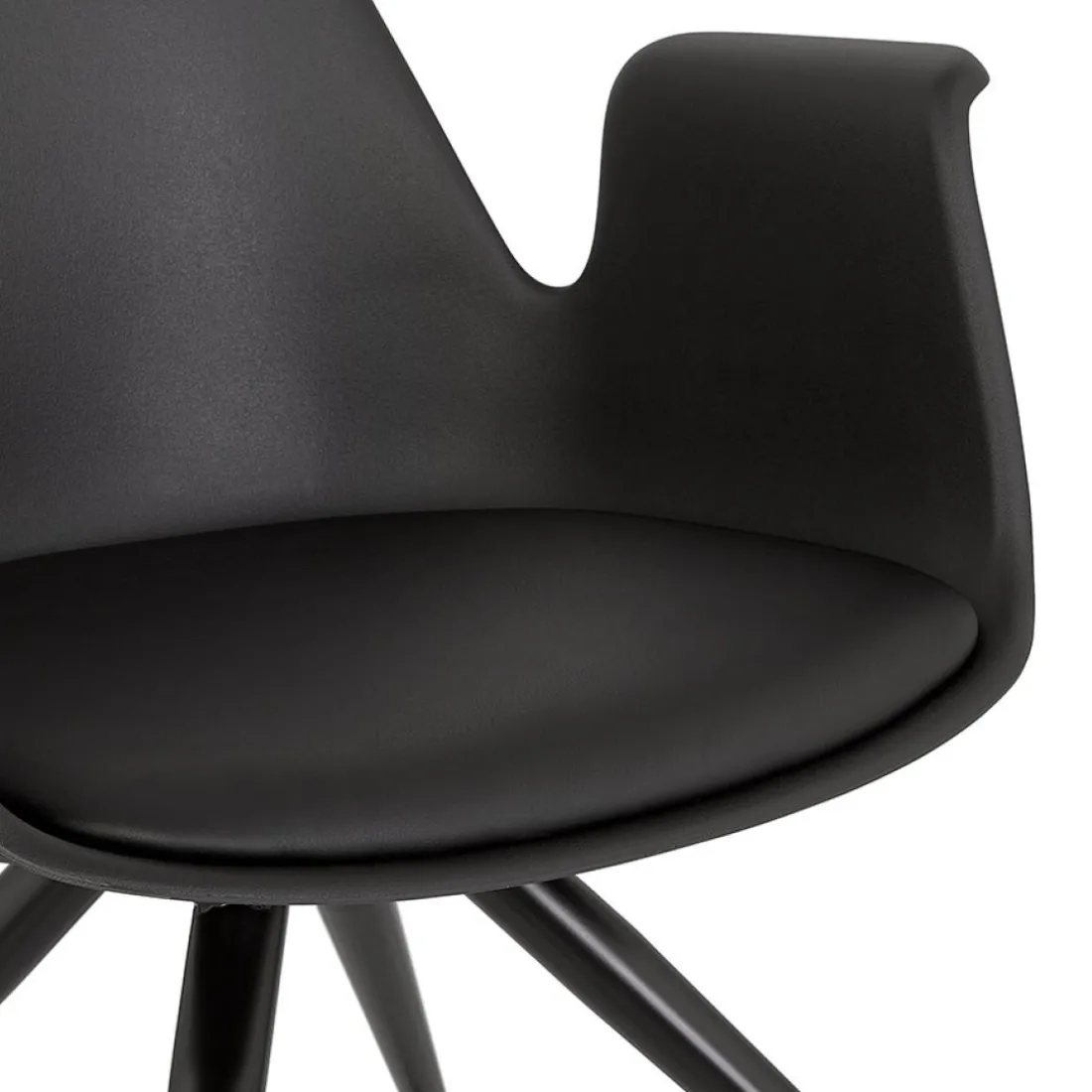 Chaise de bureau avec accoudoirs 'SPLIT' noire sur roulettes