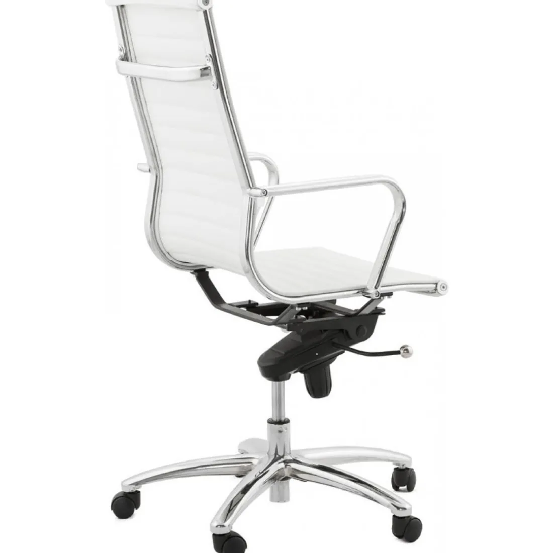Chaise de Bureau blanc et chromé CHARMO