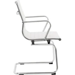 Chaise de bureau design 'GIGA' en matière synthétique blanche