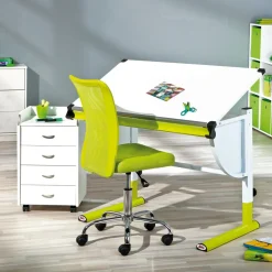 Chaise de bureau enfant à roulettes Vert DUTEL