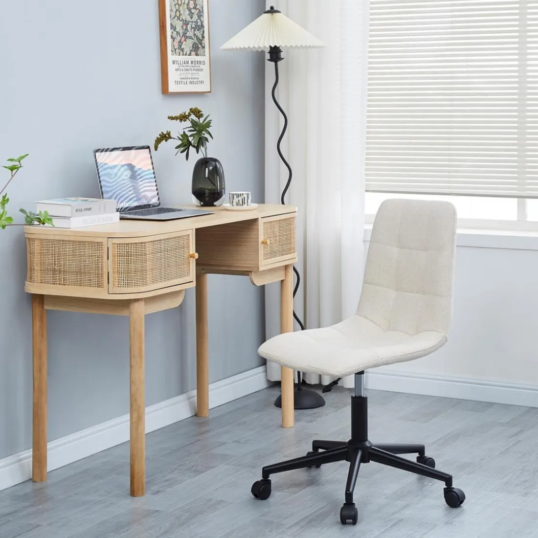 Chaise de Bureau Ergonomique Reglable Beige