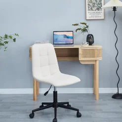 Chaise de Bureau Ergonomique Reglable Beige