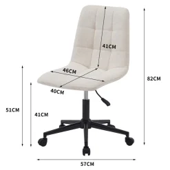 Chaise de Bureau Ergonomique Reglable Beige