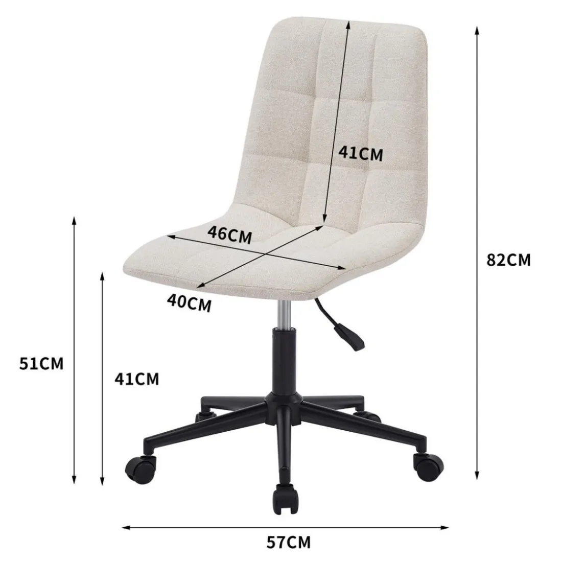 Chaise de Bureau Ergonomique Reglable Beige