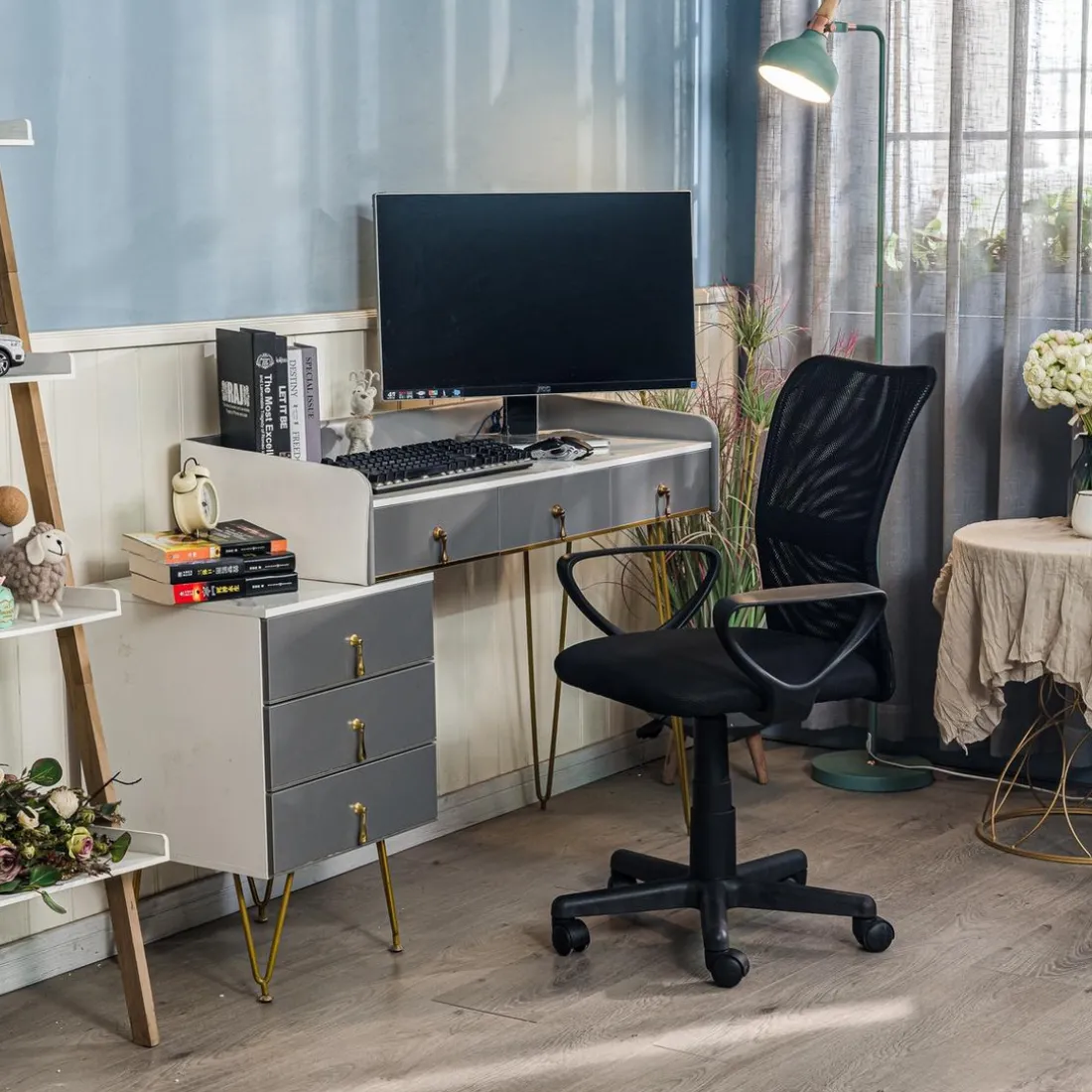Chaise de bureau ergonomique réglable Noir