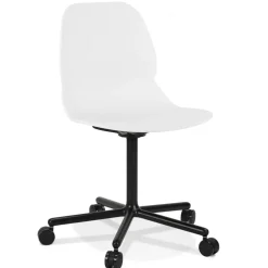 Chaise de bureau moderne 'MAGELLAN' blanche sur roulettes