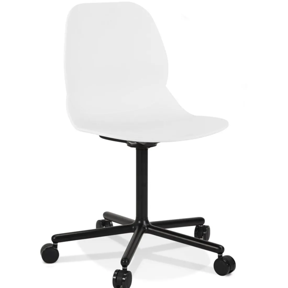 Chaise de bureau moderne 'MAGELLAN' blanche sur roulettes