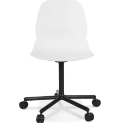 Chaise de bureau moderne 'MAGELLAN' blanche sur roulettes