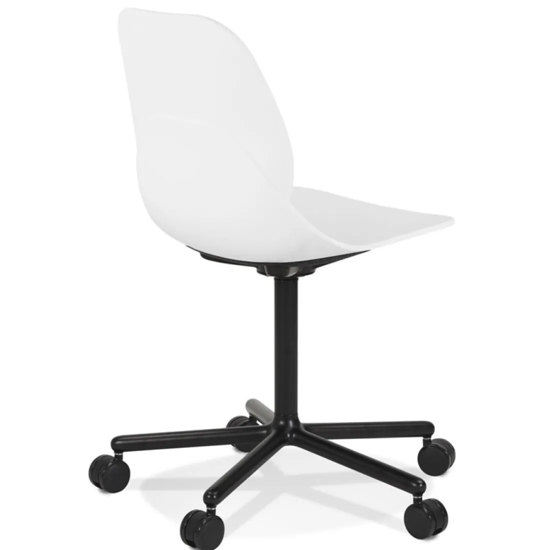 Chaise de bureau moderne 'MAGELLAN' blanche sur roulettes