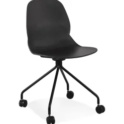 Chaise de bureau 'NADIA' noire sur roulettes