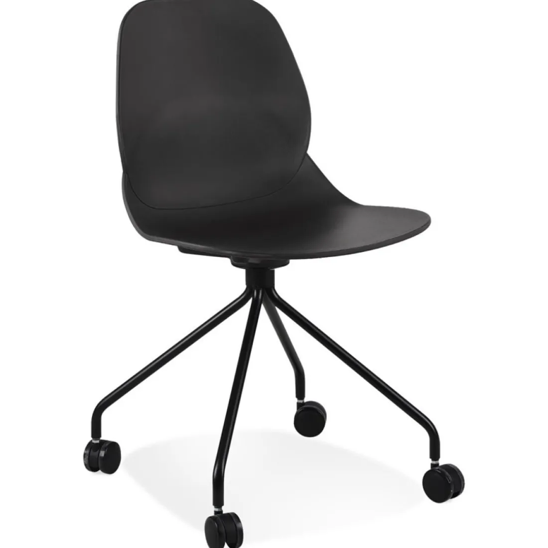 Chaise de bureau 'NADIA' noire sur roulettes