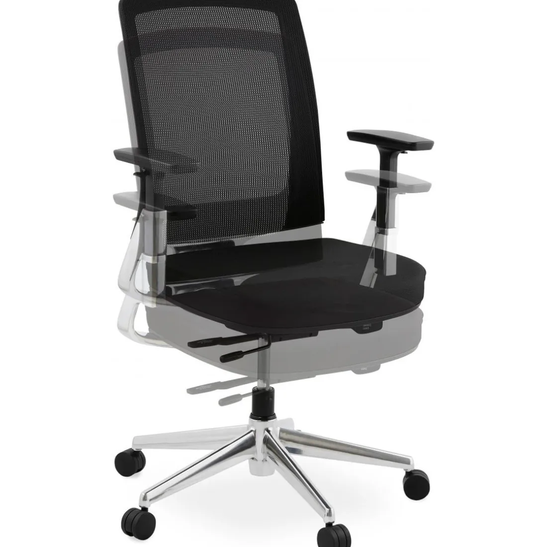 Chaise de bureau noire 65x68x111 cm BSIMONE