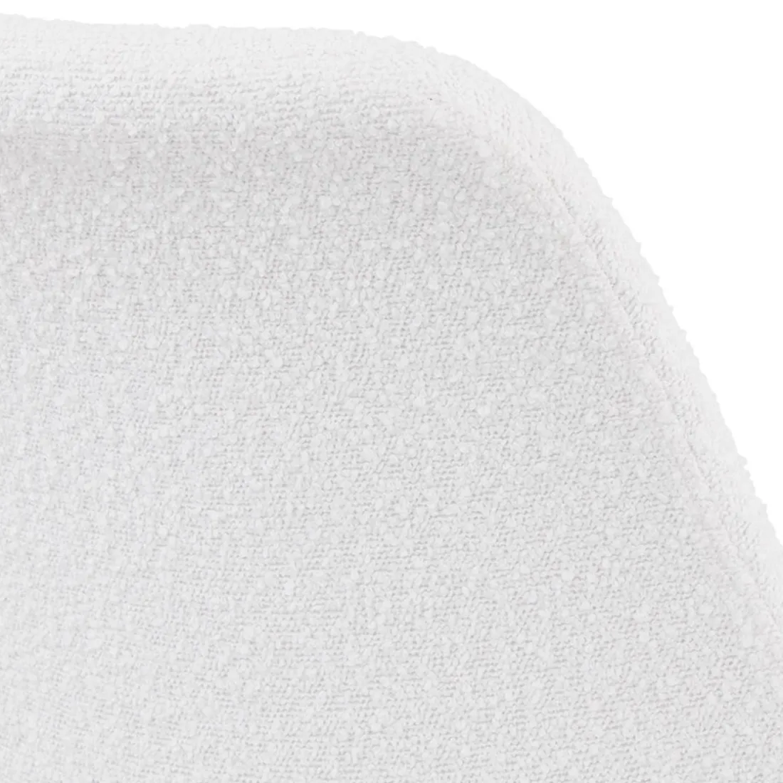 Chaise de bureau sur roulettes 'STEF' en tissu bouclé et métal blanc