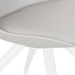Chaise de bureau sur roulettes 'SKIN' grise avec structure en métal blanc