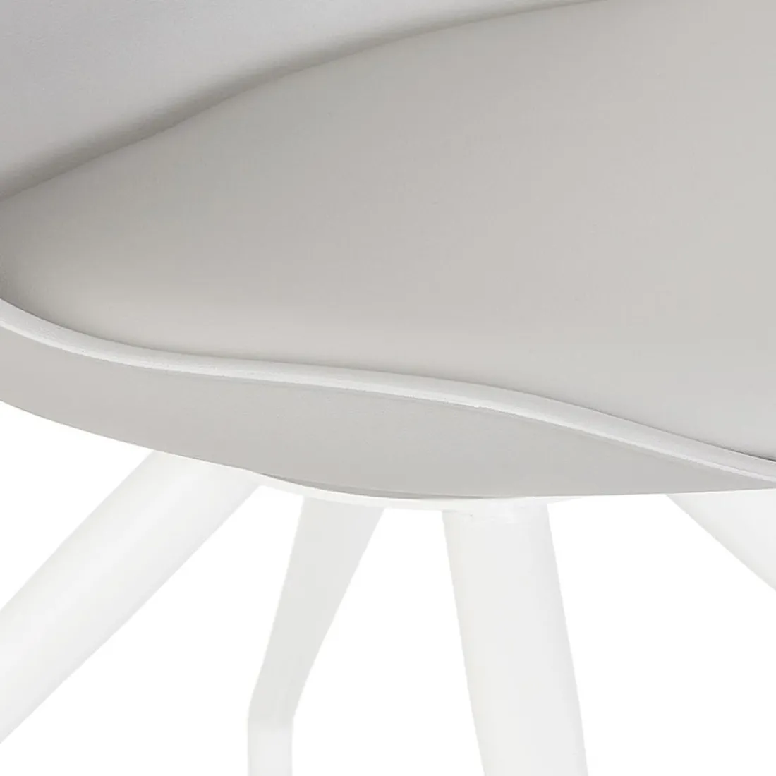 Chaise de bureau sur roulettes 'SKIN' grise avec structure en métal blanc