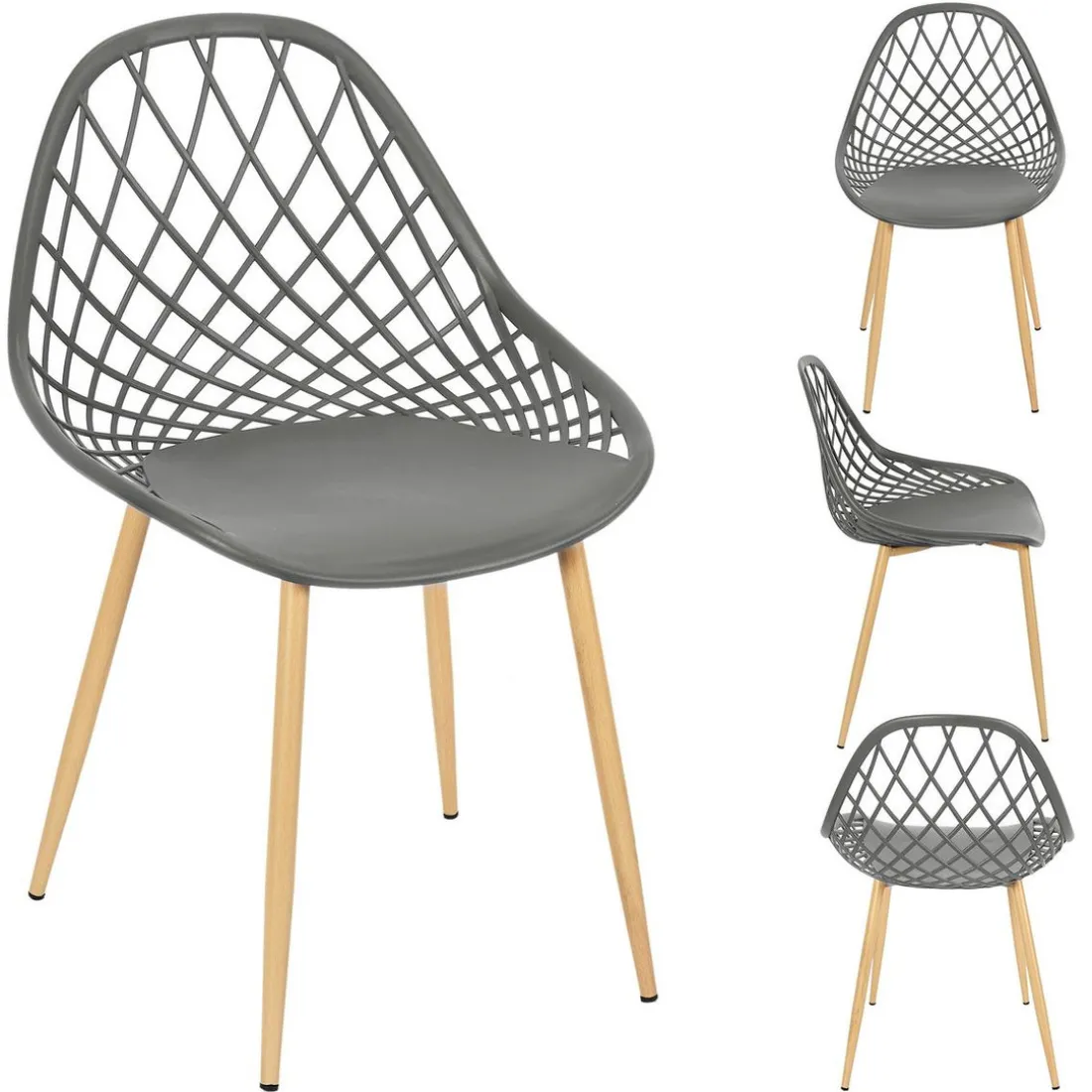 Chaise de Jardin Croisillons Gris
