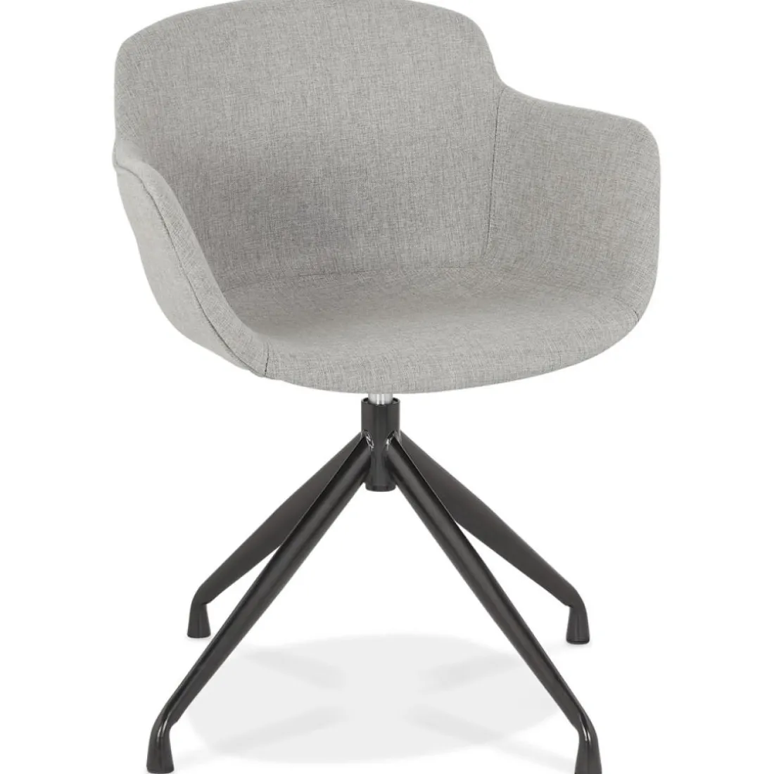 Chaise design avec accoudoirs 'SWAN' en tissu gris