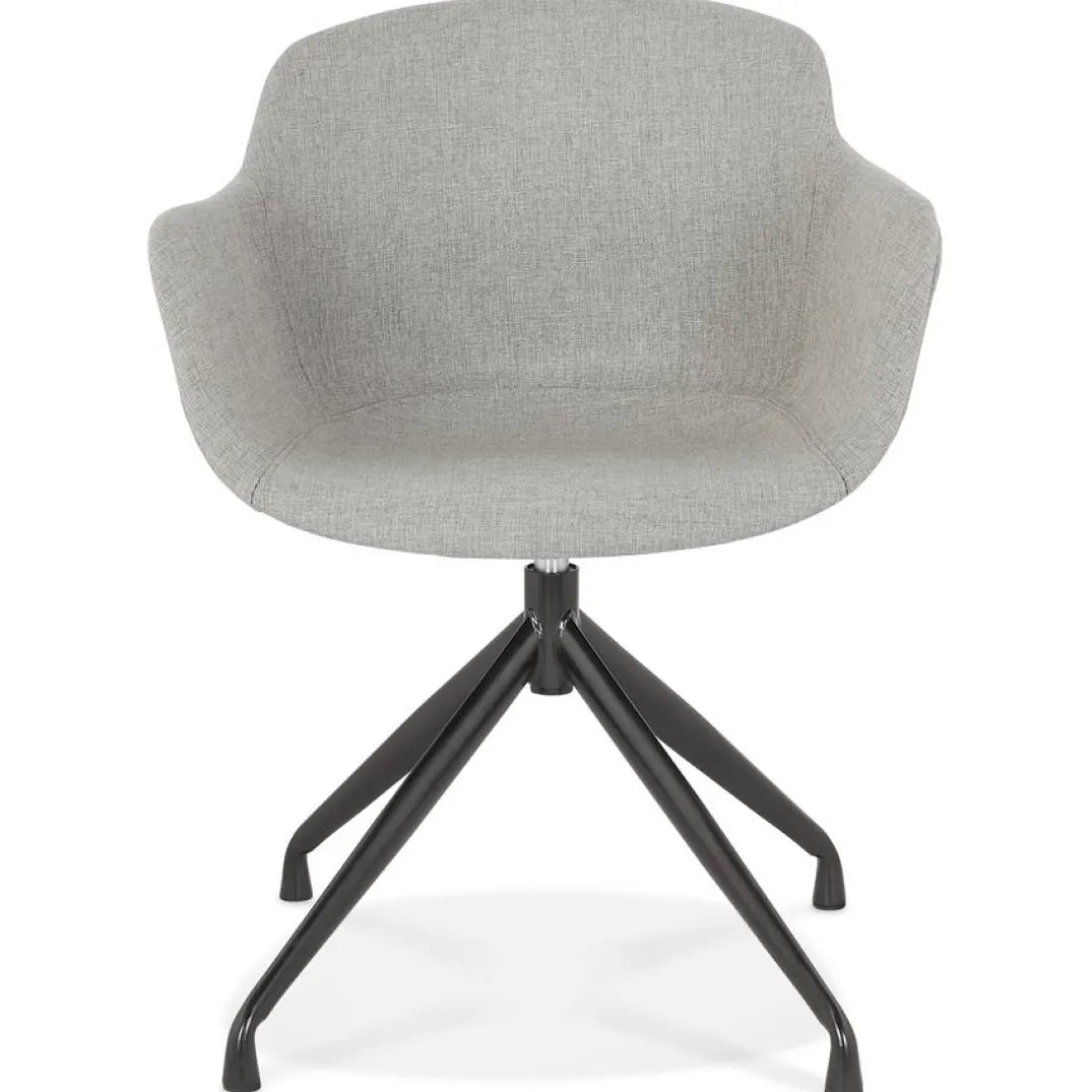 Chaise design avec accoudoirs 'SWAN' en tissu gris