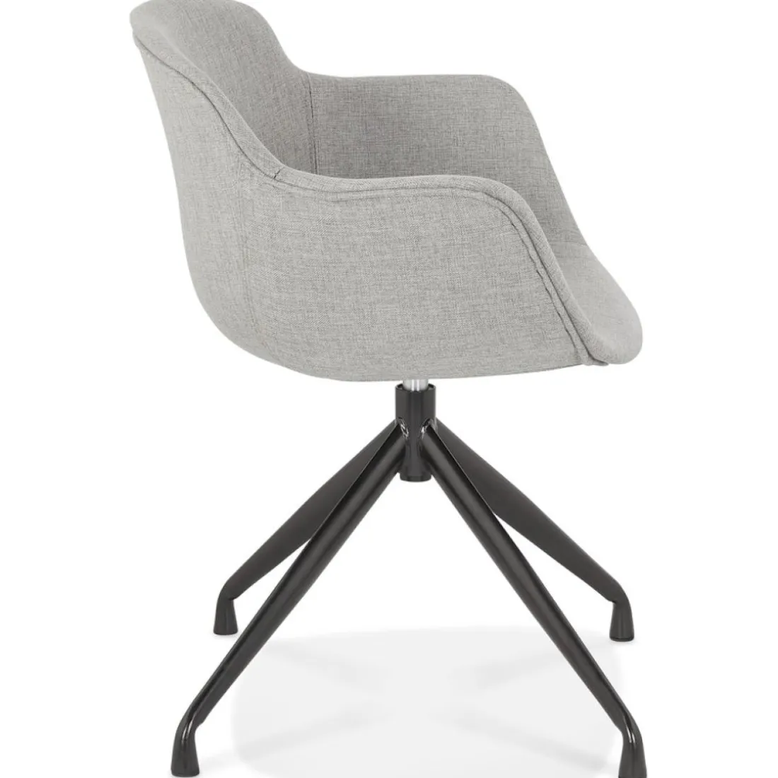 Chaise design avec accoudoirs 'SWAN' en tissu gris
