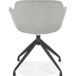 Chaise design avec accoudoirs 'SWAN' en tissu gris