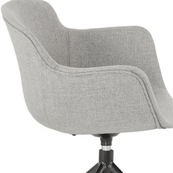 Chaise design avec accoudoirs 'SWAN' en tissu gris