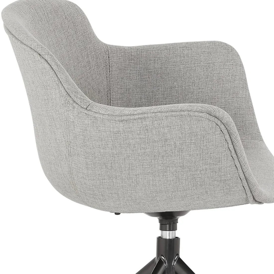 Chaise design avec accoudoirs 'SWAN' en tissu gris