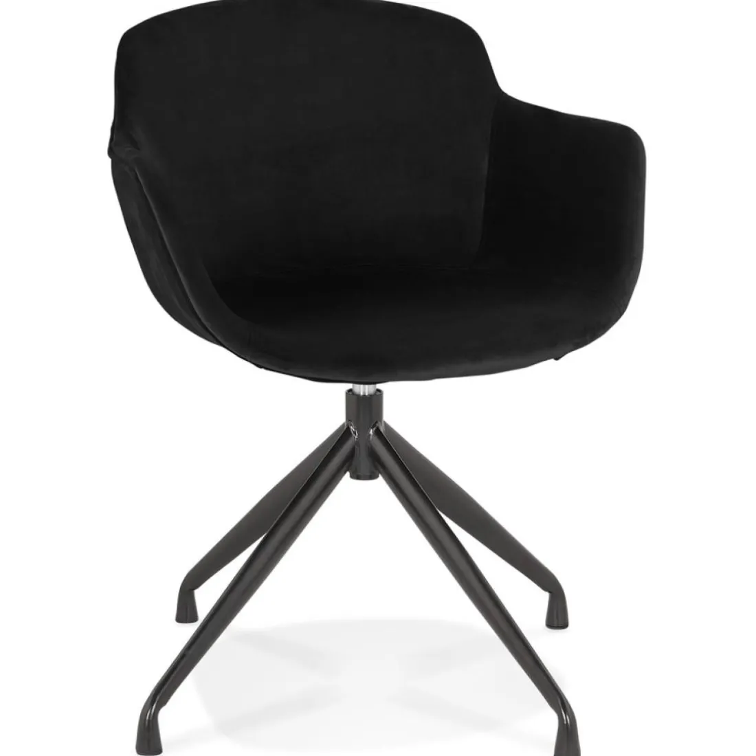 Chaise design avec accoudoirs 'GRAPIN' en velours noir