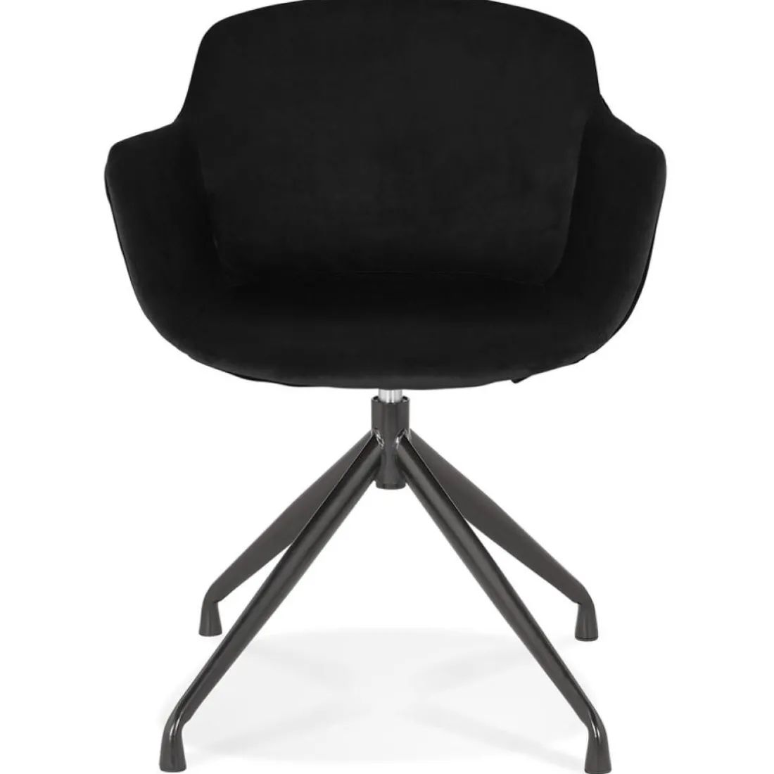 Chaise design avec accoudoirs 'GRAPIN' en velours noir