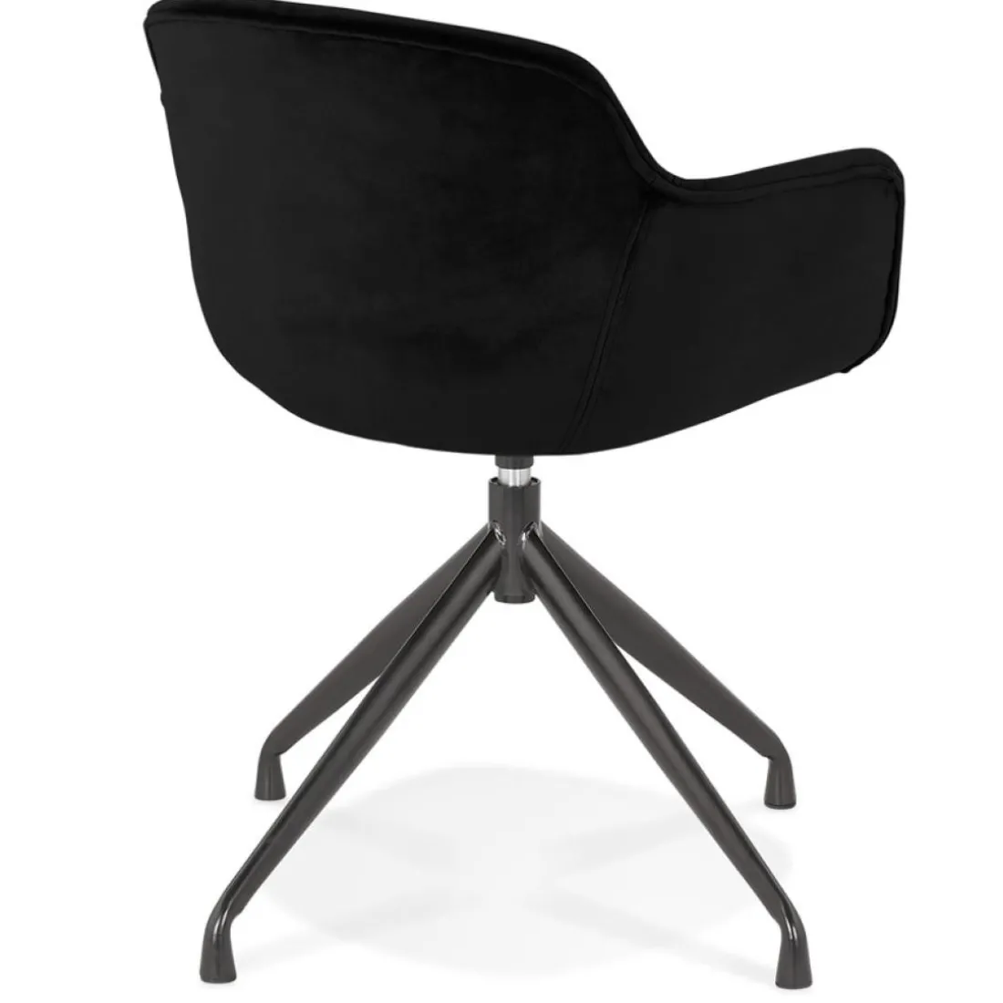 Chaise design avec accoudoirs 'GRAPIN' en velours noir