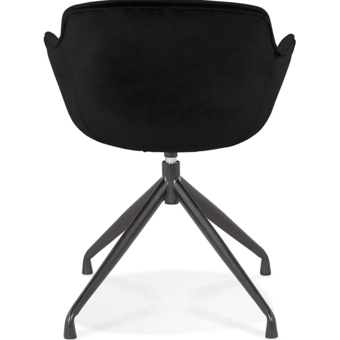 Chaise design avec accoudoirs 'GRAPIN' en velours noir
