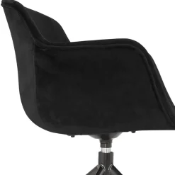 Chaise design avec accoudoirs 'GRAPIN' en velours noir