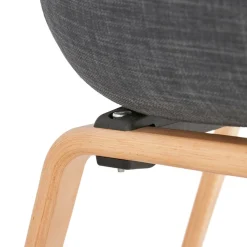 Chaise design avec accoudoirs 'SAMY' en tissu gris style scandinave