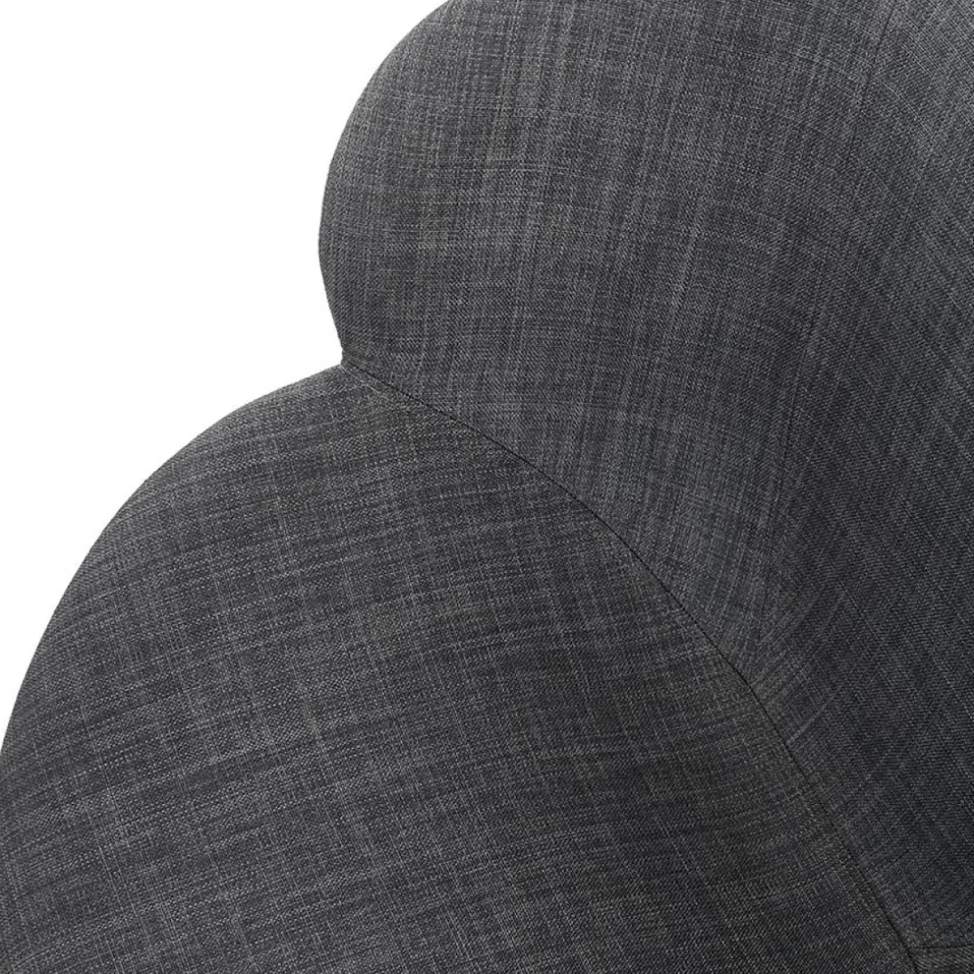 Chaise design avec accoudoirs 'SAMY' en tissu gris et pieds en bois noir