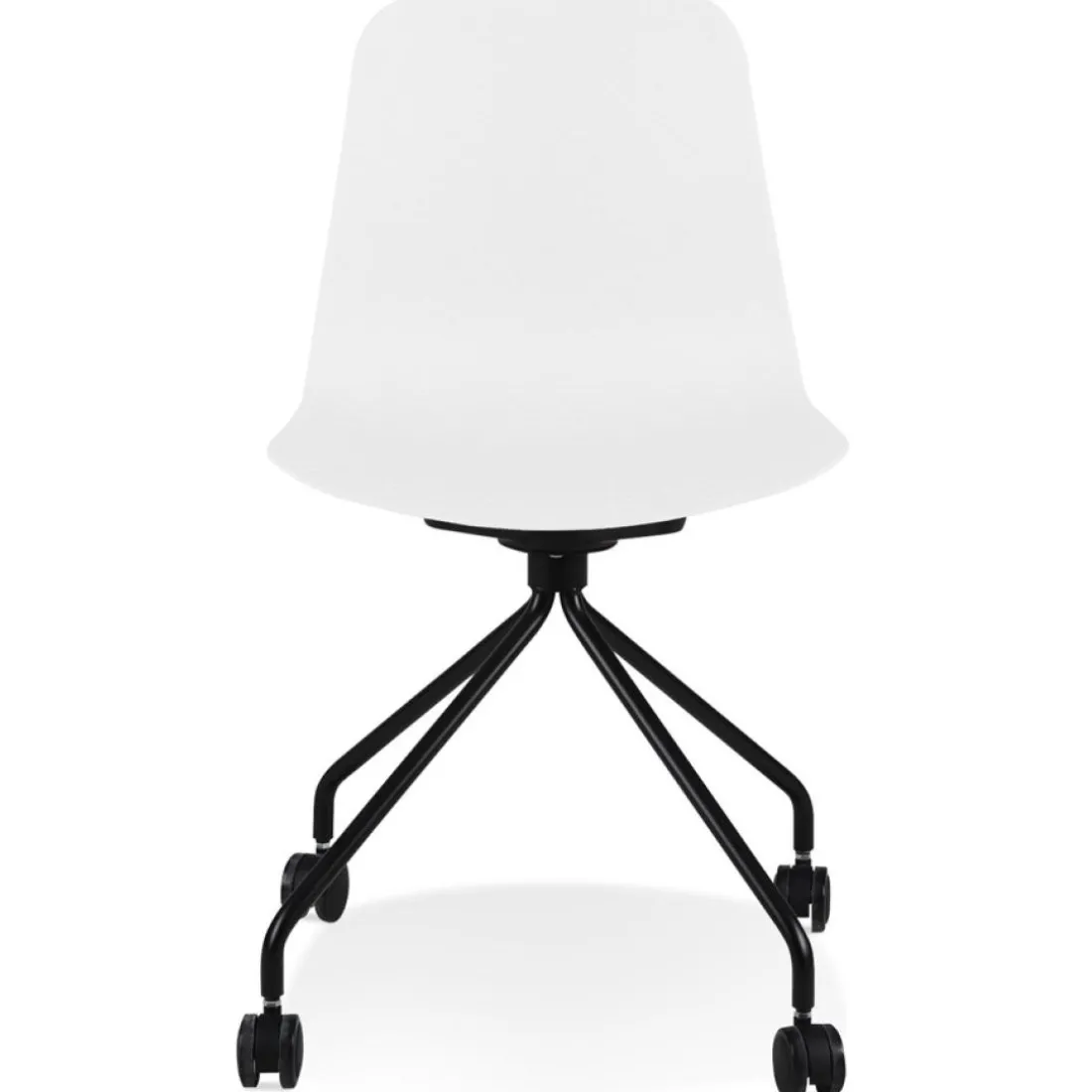 Chaise design de bureau 'EVORA' blanche sur roulettes