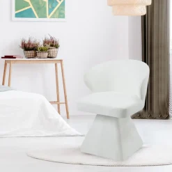 Chaise design grand confort Statik Tissu Crème
