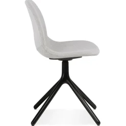 Chaise design 'PAVONIS' en tissu gris clair