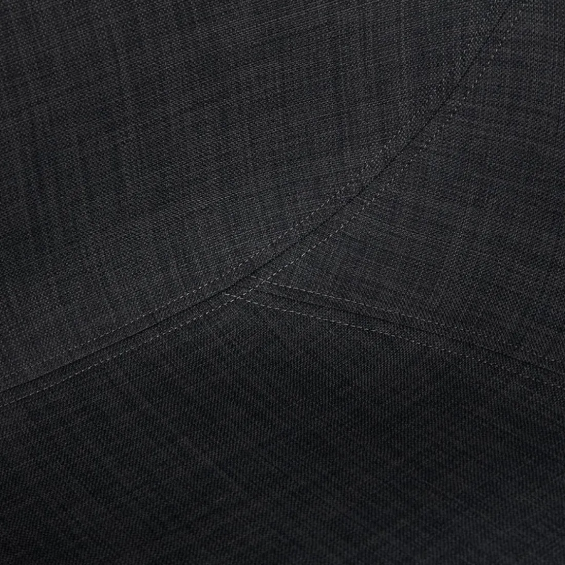 Chaise design 'PLANET' en tissu gris foncé avec pieds en métal noir