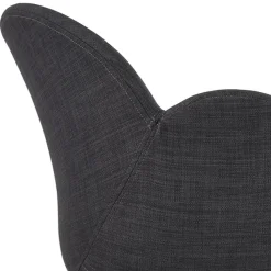 Chaise design 'PLANET' en tissu gris foncé avec pieds en métal noir