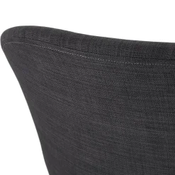 Chaise design 'PLANET' en tissu gris foncé avec pieds en métal noir
