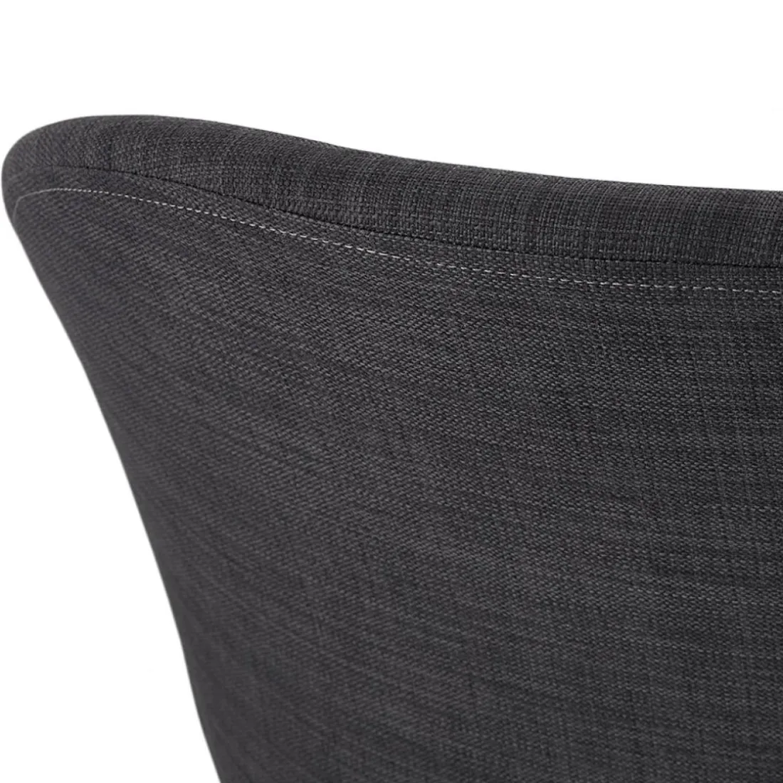 Chaise design 'PLANET' en tissu gris foncé avec pieds en métal noir