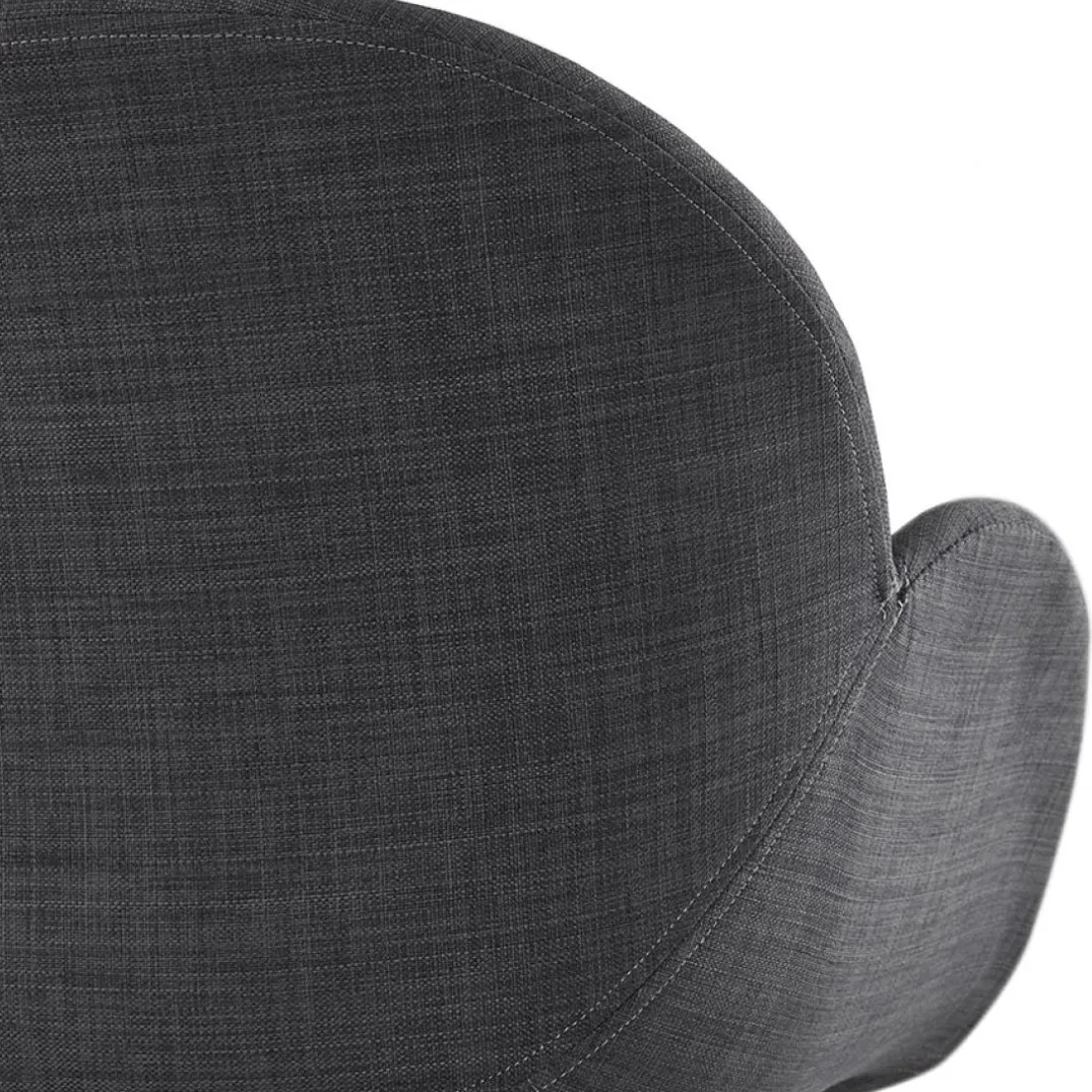 Chaise design 'PLANET' en tissu gris foncé avec pieds en métal noir