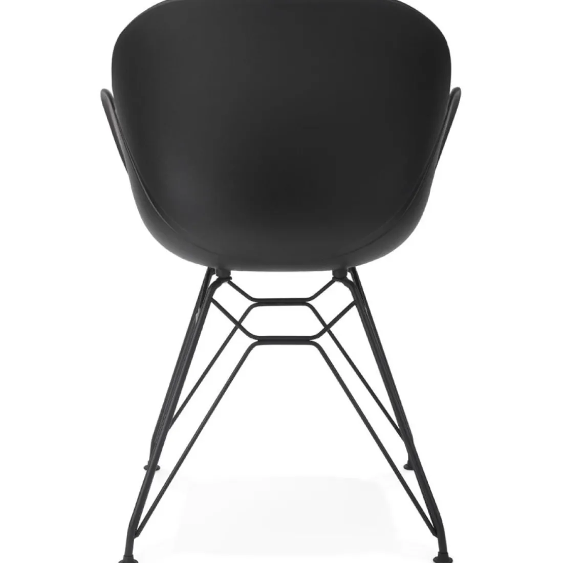 Chaise design 'SATELIT' noire style industriel avec pieds en métal noir