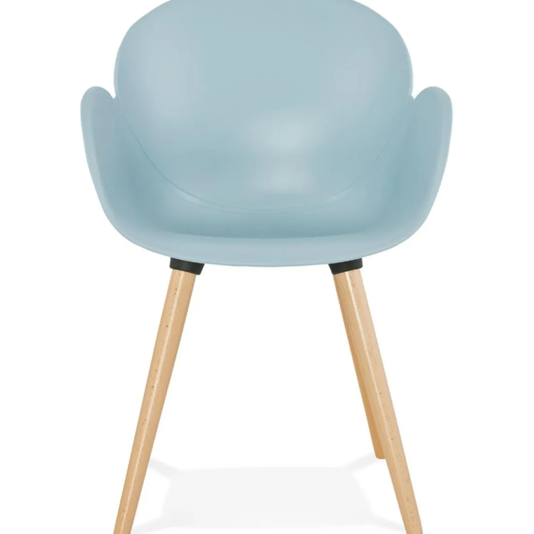 Chaise design scandinave 'PICATA' bleue avec pieds en bois