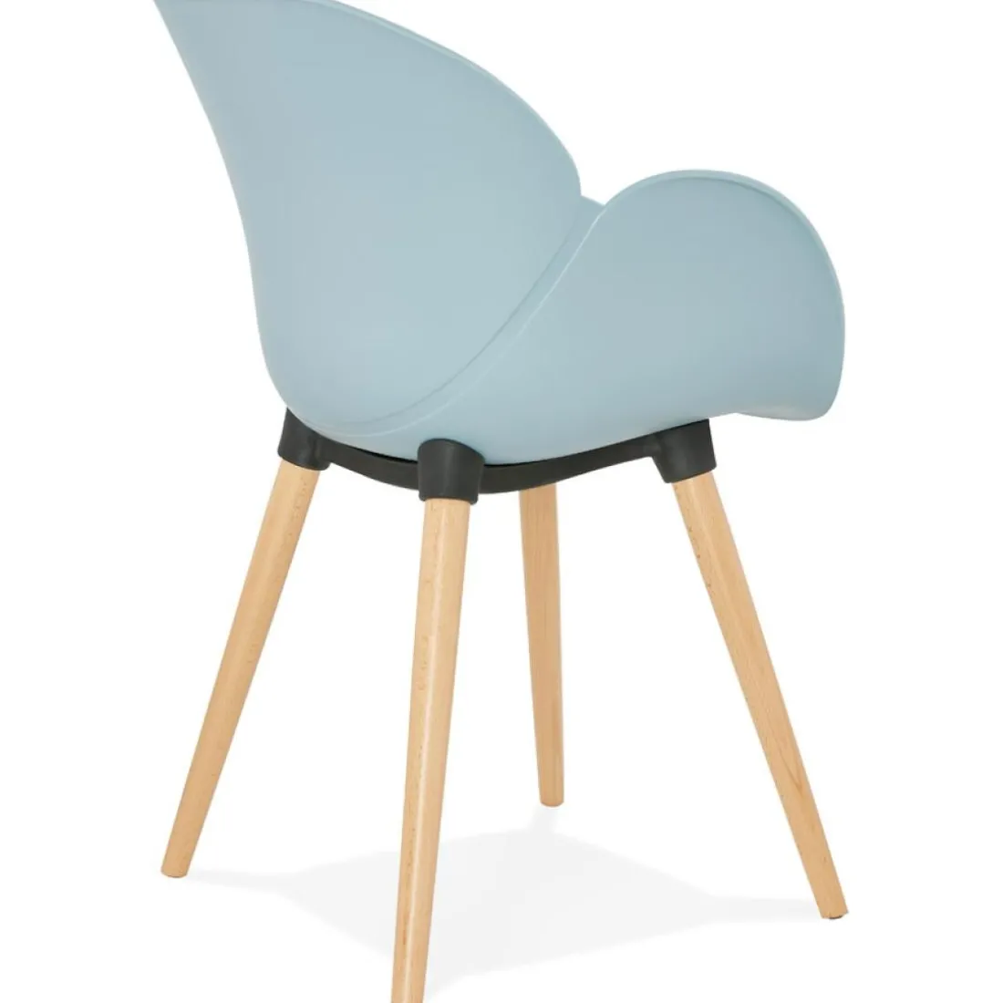 Chaise design scandinave 'PICATA' bleue avec pieds en bois