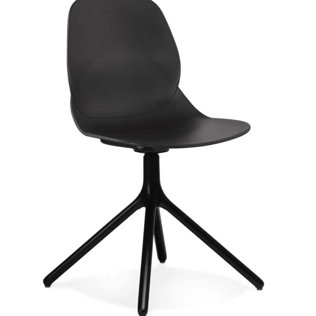 Chaise design 'TUCANA' noire avec pieds en métal