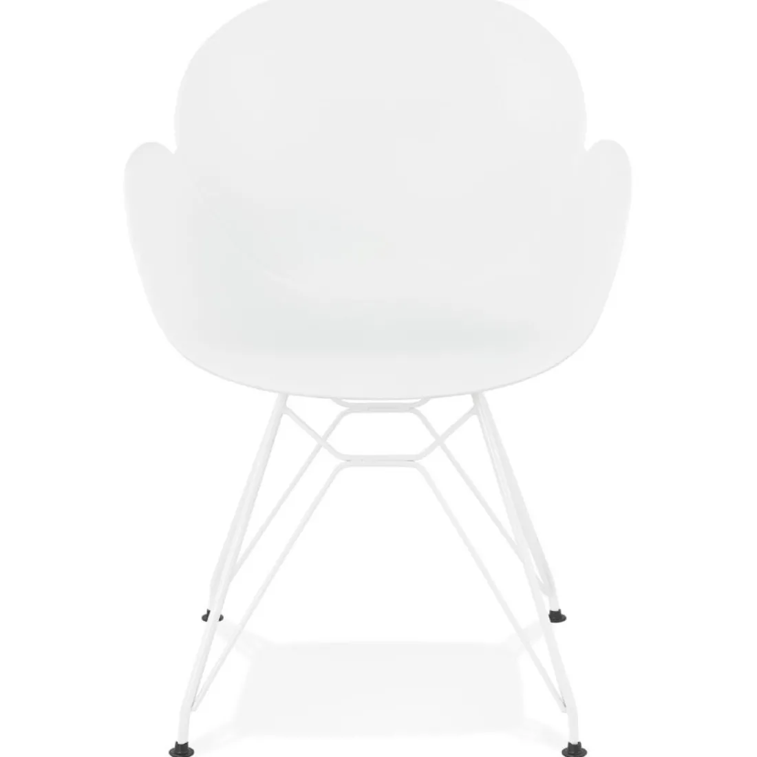 Chaise moderne 'FIDJI' blanche avec pieds en métal blanc