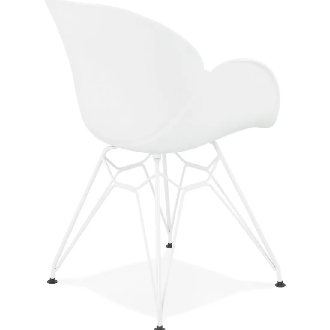 Chaise moderne 'FIDJI' blanche avec pieds en métal blanc