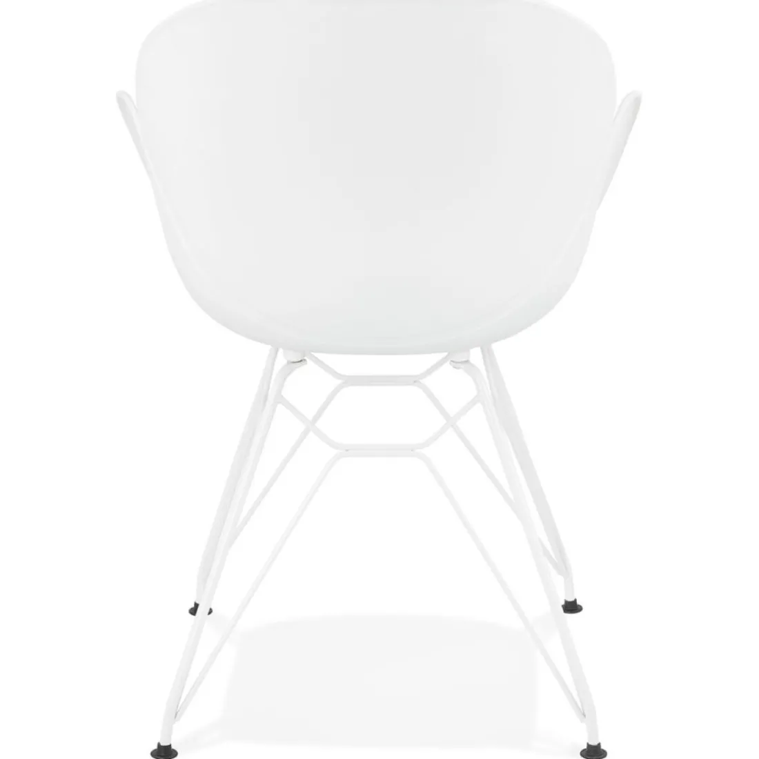 Chaise moderne 'FIDJI' blanche avec pieds en métal blanc